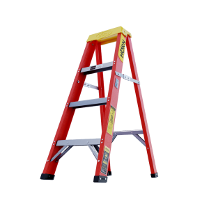 ESCALERA TIJERA 4 PASOS FIBRA DE VIDRIO
