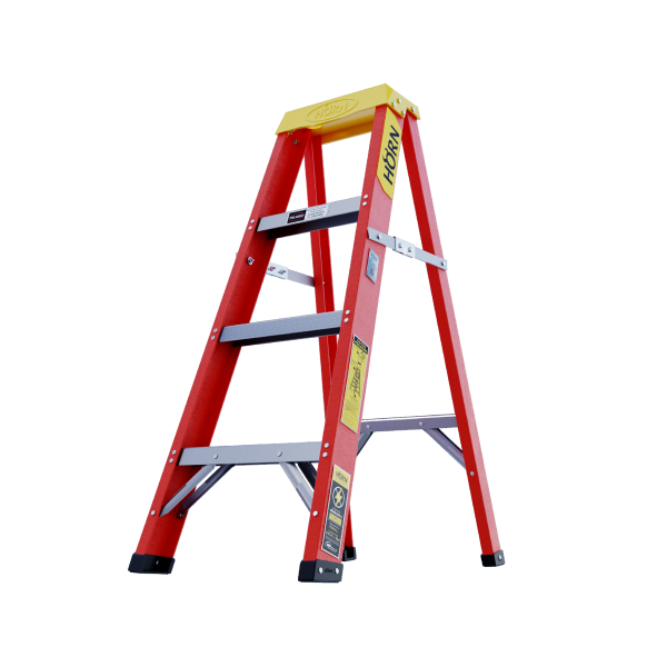 ESCALERA TIJERA 4 PASOS FIBRA DE VIDRIO