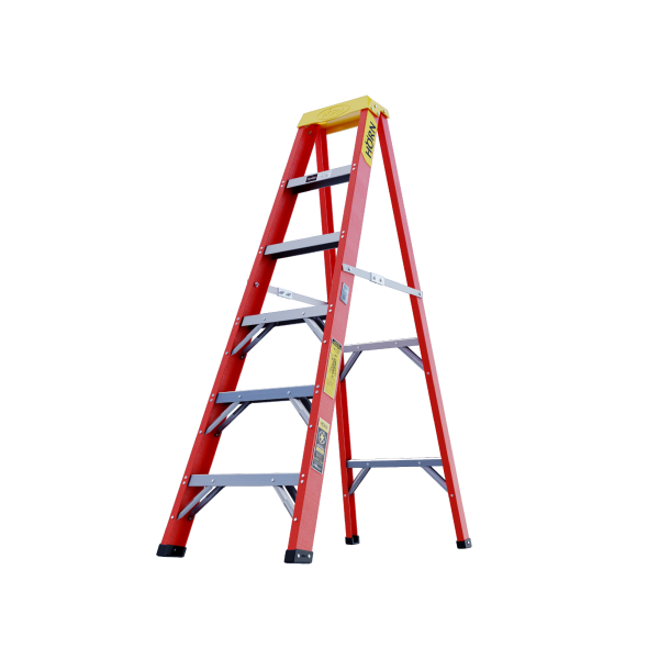 ESCALERA TIJERA 6 PASOS FIBRA DE VIDRIO