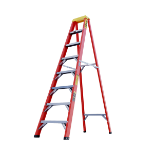 ESCALERA TIJERA 8 PASOS FIBRA DE VIDRIO