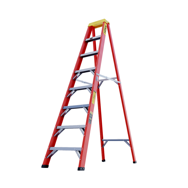 ESCALERA TIJERA 8 PASOS FIBRA DE VIDRIO