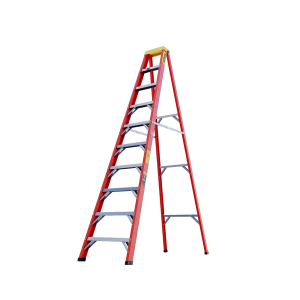 ESCALERA TIJERA 10 PASOS FIBRA DE VIDRIO