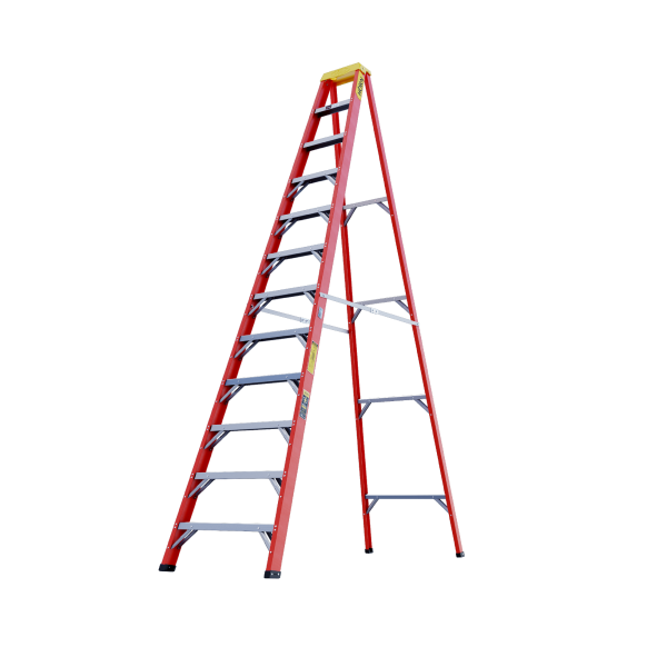 ESCALERA TIJERA 12 PASOS FIBRA DE VIDRIO