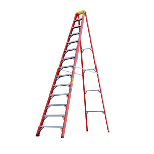 ESCALERA TIJERA 14 PASOS FIBRA DE VIDRIO